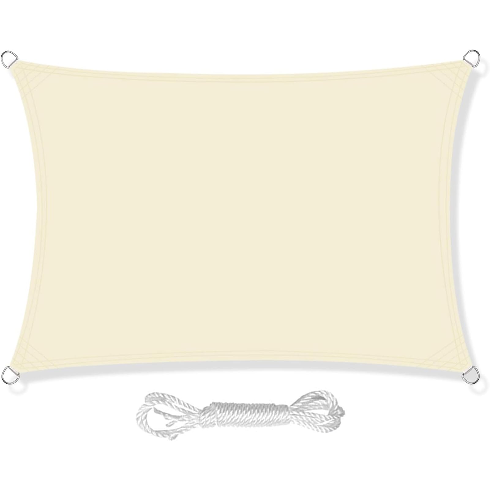 HEYOMART Sun Shade Sail 4m x 5m Rectangle Shade Sails Waterproof Outdoor Garden Patio Party Sunscreen Awning Canopy 98% UV Block With Free Rope, Cream White