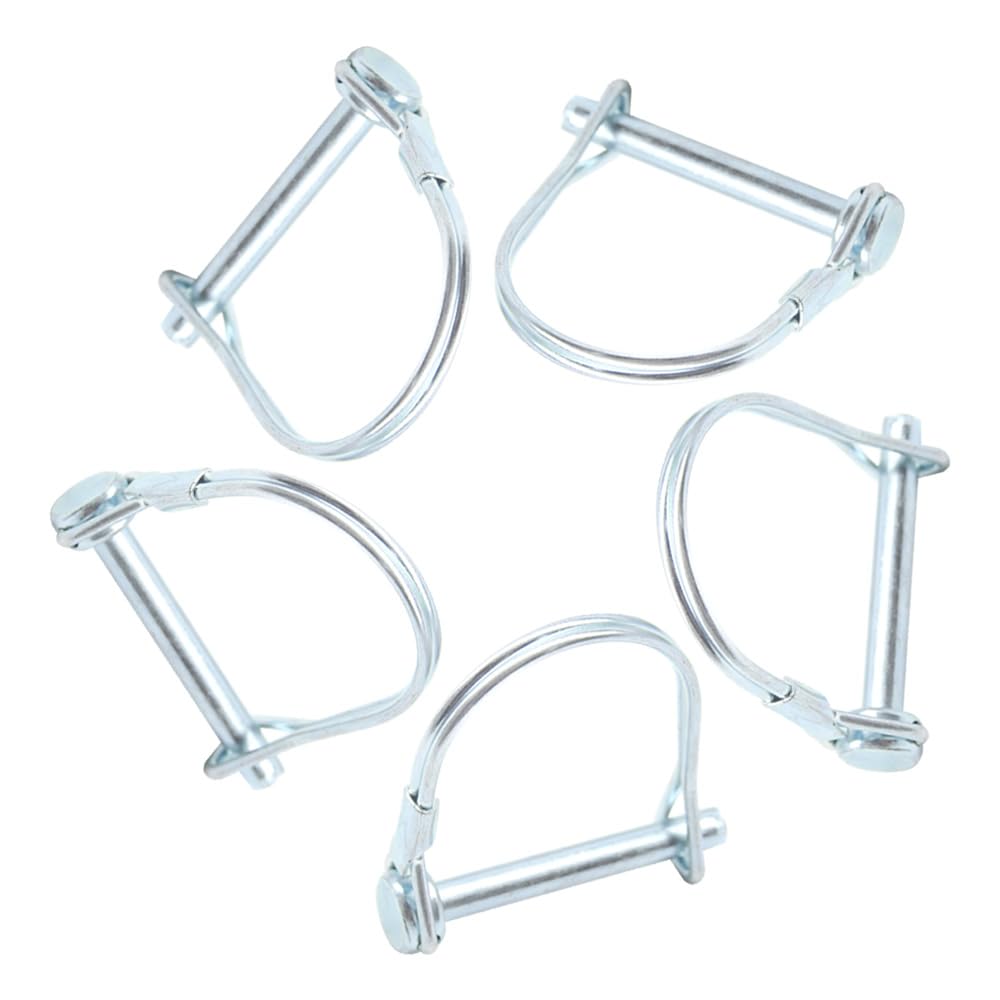 Ruidee 5 Pcs Wire Lock Pin 6x45mm Shaft Locking Pin Trailers Lock Hitch Pto Pin Round Loop Wire Pin Heavy Duty Coupler Pin (DSX/6x45mm)