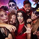 Tatuaje cara temporales Halloween ZERHOK 8pcs -Maquillaje Halloween día de muerto y baile de disfraz para mujer hombre y niños