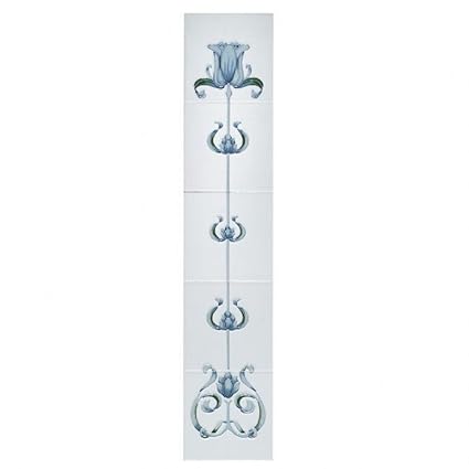 Castec Spring Tulip Tube Lined Victorian Fireplace Tiles Ivory