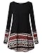 Cnfio Women's Cotton Knitted Patchwork Pocket Casual Loose Tunic Dress Black L