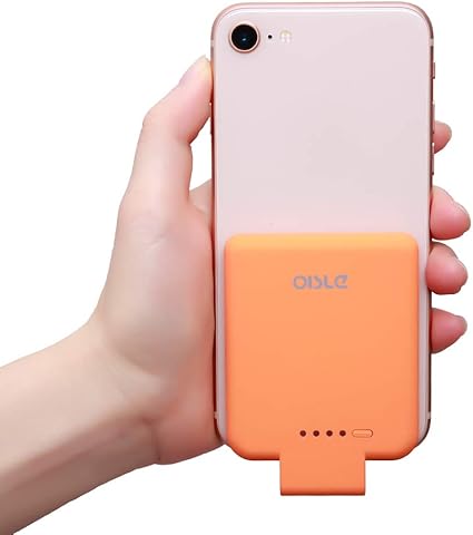 Amazon Oisle モバイルバッテリー ミニ パワーバンク Iphone 8 7 6s 6 5 5s Se兼用 2800mah大容量 Pse認証済 超コンパクト 超薄型 超軽量 小型 急速充電 Lightningコネクター内蔵型 ワイヤレス 持ち運び 携帯応急 充電器 オレンジ モバイルバッテリー 通販