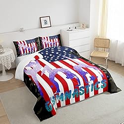 Gymnastics Comforter Set Full American Flag