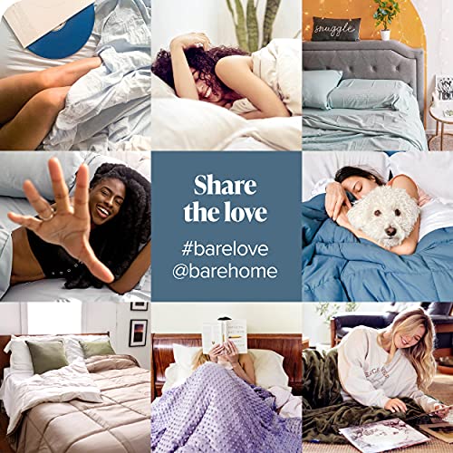 Bare Home Bed-in-A-Bag 7 Piece Comforter & Sheet Set - Queen - Goose Down Alternative - Ultra-Soft 1800 Premium Bedding Set (Queen, Grey/Light Grey)