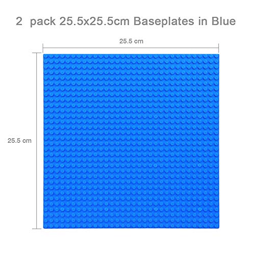 CMaster Classic Bausteine Grundplatte - 10 x 10 (25,5 x 25,5cm) - 6 Stück - Blau, Grau&Grün - 100 % kompatibel mit Allen… – Bild 7