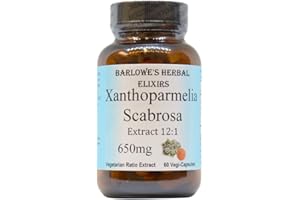Barlowe's Herbal Elixirs Xanthoparmelia Scabrosa | 12:1 Extract | 650mg Per Capsule | Exercise & Wellness Support | 60 Veggie Capsules | Stearate-Free, Additive-Free, Glass Bottled