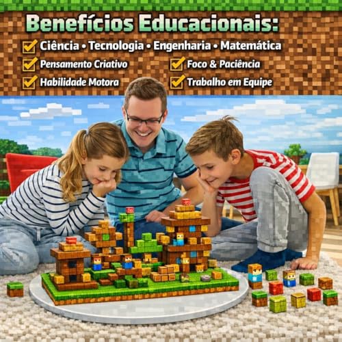 Blocos Magnéticos de Montar 3D Infantil – 73 Peças