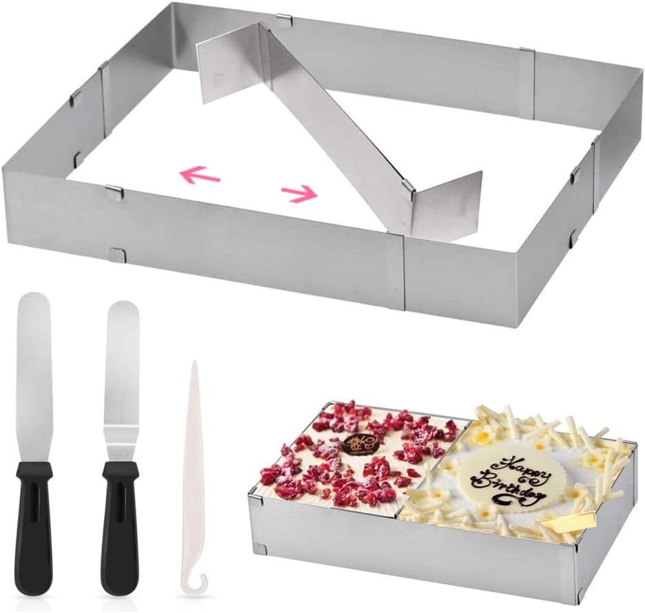 Square Baking Cake Tin, Adjustable Cake Tins Rectangular Mousse Cake