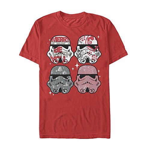 Men's Disney Star Wars Stormtrooper Candy Ugly Sweater Style Christmas T-Shirt (Large)