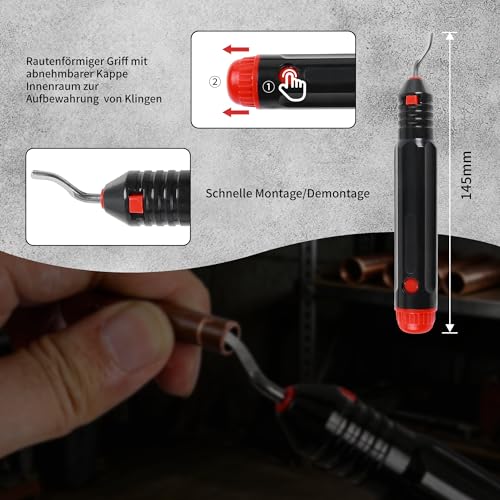 CCLIFE Flaring Tool Air Conditioning Brake Line Flaring Tool 6-19 mm 1 Set | Flaring Tool Brake Line, Manual & Electric, Ratchet, Pipe Cutter, Deburrer, for Copper, Aluminium & Brass Pipes