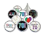 Happy 70th Birthday Sticker Decorations for Hershey Kisses (Set of 324)