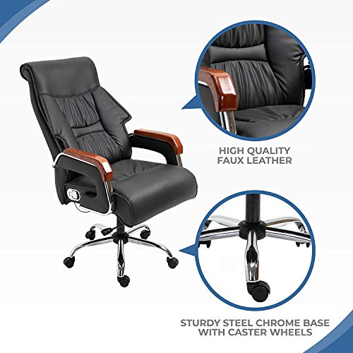 Halter Executive Office Chair High Back Reclining Executive Desk Chair, Bonded Leather