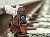 OUTBAGS USA LS2709 Full Grain Heavy Leather IWB Conceal Carry Gun Holster for Taurus PT 709 Slim 9mm. Handcrafted in USA.