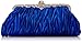 Yonger Womens Vintage Satin Cocktail Party Handbag Wedding Bag Shoulder Chain-blue
