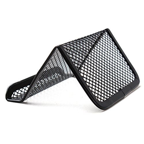 ZICOME Metal Mesh Business Card Holder, Mesh Office Desk Organizer for Name Card, Black, 4 Pack