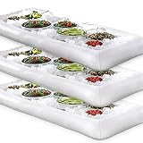 Novelty Place [LARGE SIZE] Inflatable Ice Serving Buffet Bar with Drain Plug - Salad Food & Drinks Tray for Party Picnic & Camping (Pack of 3)