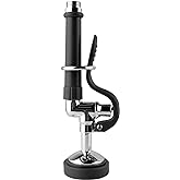 Pre Rinse Sprayer Commercial Sink Sprayer Head,1.42GPM Spray Valve Dish Nozzle with Ergonomic Handle, Faucet Parts for Commercial Kitchen Faucet,Chrome Finished(Black)
