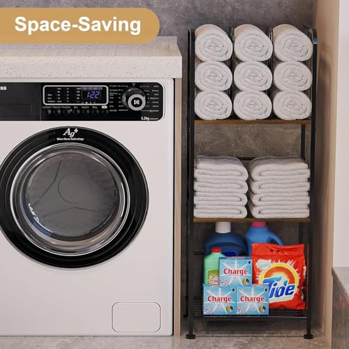Towel Rack Free Standing, 3-Tier, M-Shaped Detachable Dividers, Durable Metal Towel Holder for Bathroom, Pool Towel Rack, Space-Saving Towel Storage Organizer
