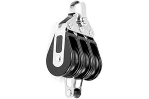 Nautos #92335-Classic line 39 MM -TRIPLE FIXED with BECKET - 39 mm sheave-long lasting characteristics.Sailboat block