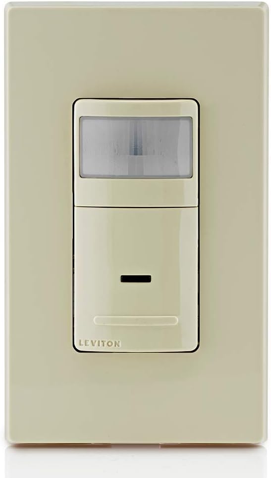 Ivory Single Pole Auto On Leviton IPS02 1LI Decora Motion Sensor In