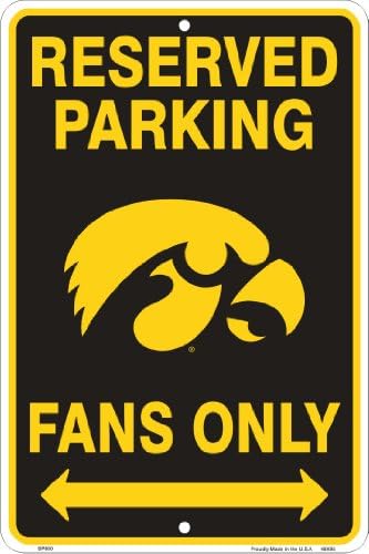 Signs 4 FunDecorative Parking Sign | IA Univ Haweye (Mascot) Fans | 8” x 12” | Embossed Aluminum Sign | Made in the USA | SPSCIA