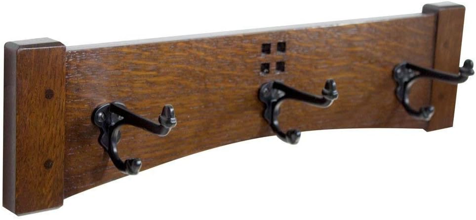 Coat Rack 18 Inch 3 Cast Iron Hook Coat Rack Arts and Crafts Style