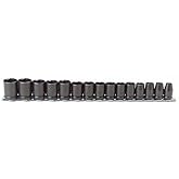 1/2" Drive 15 Piece Metric Impact Socket Set - 6 Point, Large
