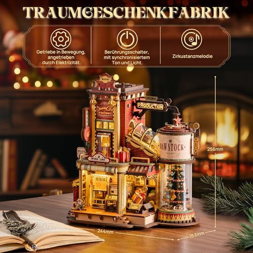 ROKR 3D Puzzle Wooden Dream Gift Factory, 3D Wooden Puzzle Adult Mechanical, Music Model Kits for Adults, Dream Gift Factory, EAB01