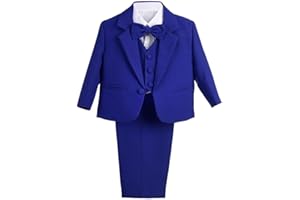 Dressy Daisy Baby Toddler Boy 5 Pcs Set Formal Tuxedo Suits No Tail Wedding Christening Baptism Outfits