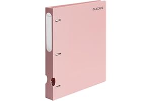 MUKAWA 1 Inch 3 Ring Binder, D-Ring Binder Holds 250 Sheets, PP Cover with Writable Spine Label, Lay-Flat Design, Letter Size 8.5x11, Lightweight for School, Office & Home Organization, 1 Pack, Pink