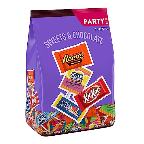 JOLLY RANCHER, KIT KAT AND REESE’S ASSORTED FLAVORED SNACK SIZE, CANDY PARTY PACK, 34.19 OZ