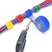Saisn Reusable Fastening Tape Cable Ties 3/4-Inch Double Side Hook Roll (25 Yard, Blue)