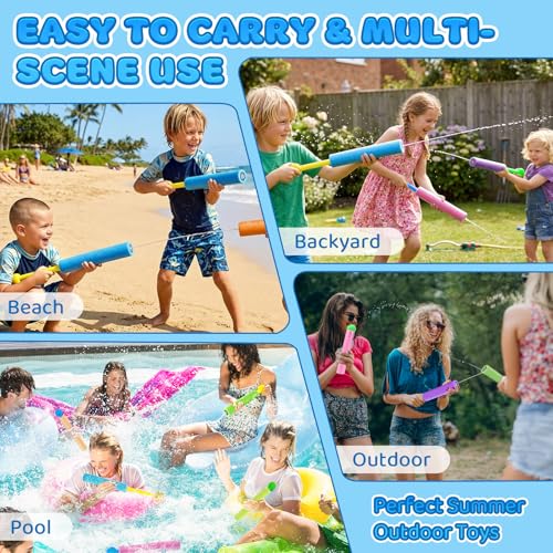 Pistolet a Eau, 12 Pièces Pistolet à Eau Enfant, Pistolets à Eau en Mousse Couleur, Jouets d'extérieur pour l'été, pour Piscine, Plage, Jardin, Jeux Piscine Enfant, Garçons et Filles