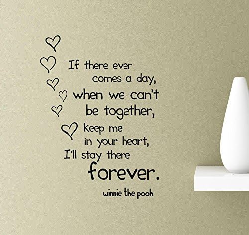 #3 If There Ever Comes a Day When we Cant be Together Keep me in Your Heart, I’ll Stay There Forever Art Quotes Sayings Vinyl Decals Home Inspirational Love Bible Sticker (Black) #3 If There Ever Comes a Day When we Cant be Together Keep me in Your Heart, I’ll Stay There Forever Art Quotes Sayings Vinyl Decals Home Inspirational Love Bible Sticker (Black)