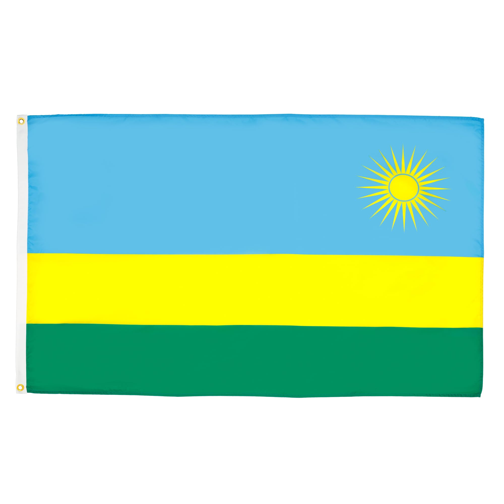 AZ FLAG - Rwanda Flag - 3x5 Ft - 100D Polyester Rwandese Banner with Two Metal Grommets - Fade Resistant - Vivid Colors - 3' x 5' Feet - 150x90 Cm — image 1