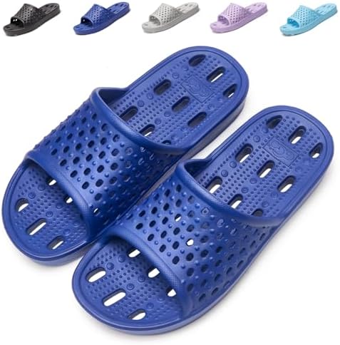 Mens Shower Shoes With Holes Dry Quickly Bath Slippers Womens Non