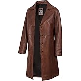 Blingsoul Leather Car Coats for Womens - Black Brown Real Long Leather Jacket Women