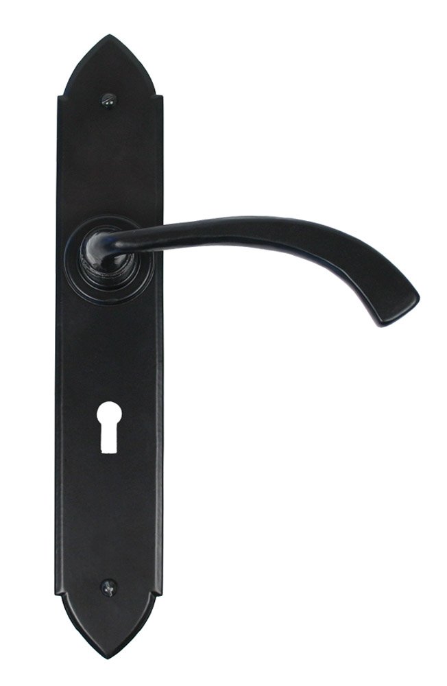 From the Anvil Black Gothic Curved Sprung Lever Lock Set