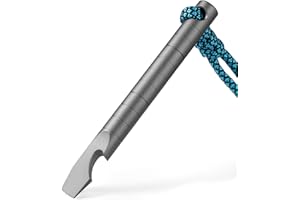 TISUR Titanium EDC Pry Bar, Keychain Prybar Multitool With Beer Bottle Opener, 6 in 1 Portable Pocket Mini Crowbar Tool (Gray)