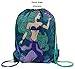 Mermaid Drawstring Backpack Bag for Kids Boys Girls Teens Birthday, Gift String Bag Gym Cinch Sack for School and Party