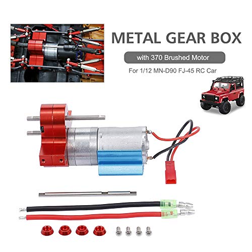 Replacement for 1/12 MN-D90 FJ-45 Gearbox Metal Gearbox 370 Brushed Motor Speed Change RC Car Parts