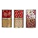 iPEGTOP Wired Christmas Ribbon, Assorted Organza Swirl Sheer Fabric Crafts Gift Wrapping Ribbons DIY Floral Poinsettia Christmas Design Decorations, 36 Yards (6 Roll x 6 yd) by 2.5 inch, Red/Gold