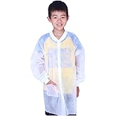 Cleaing Disposable Lab Coats for Kids with Knit Cuffs, X-Large, Pack of 10