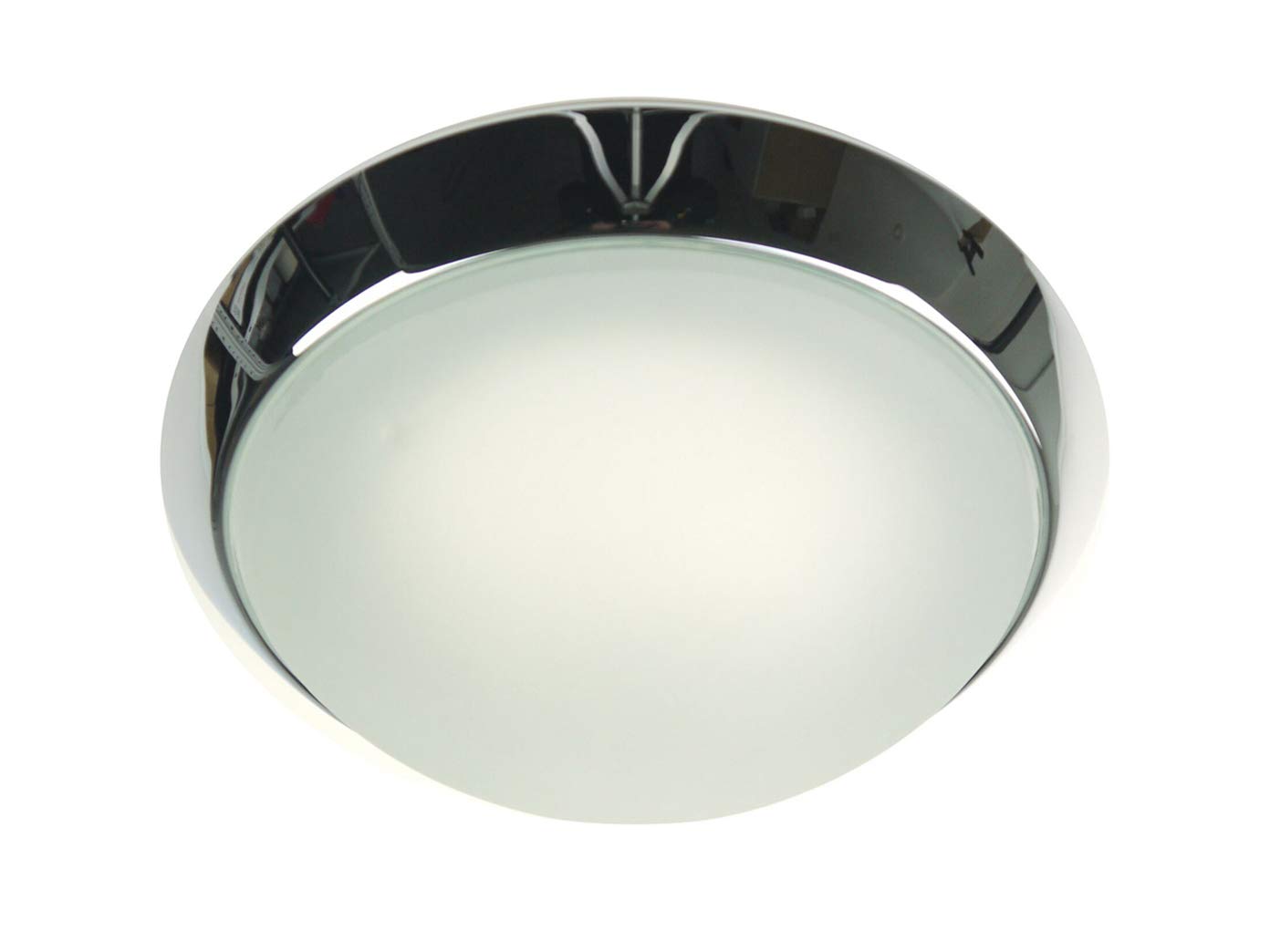 'Niermann Standby A to E Ceiling Light Decoration + + Chrome Ring, Glass/Metal, satiniert mit klarrand, 40 x 40 x 13 cm