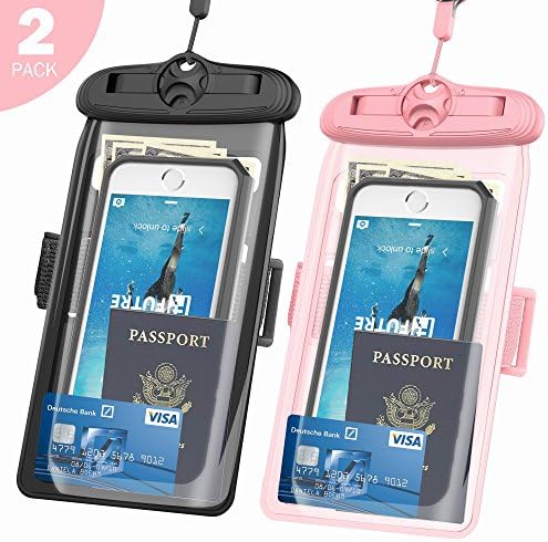 Underwater Case, FUTRE CellPhone Dry Bag Pouch Adjustable Armband for Apple iPhone 7/7Plus 6S 6 SE Samsung Galaxy S8 S8+ S7 S6 Note 5 4 HTC LG Sony Nokia Motorola(Black/Pink-6.3)