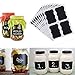 Chalkboard Labels,Liangxiang 108 Pcs Premium Jars Stickers Erasable Reusable Kitchen Tag for spice bottles Candy jar Mason Jars (108 PCS BLACK)