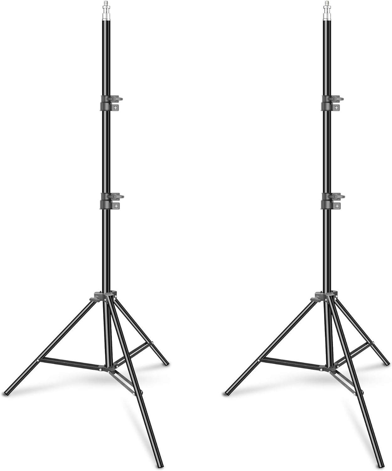 EMART Photography Light Stand 7 Ft(2.1m),1/4" Screw Portable Studio Lighting Tripod with 2 Pack Aluminum Lightingstands for Ring Lights/Flash/Softbox/Portrait/Podcast