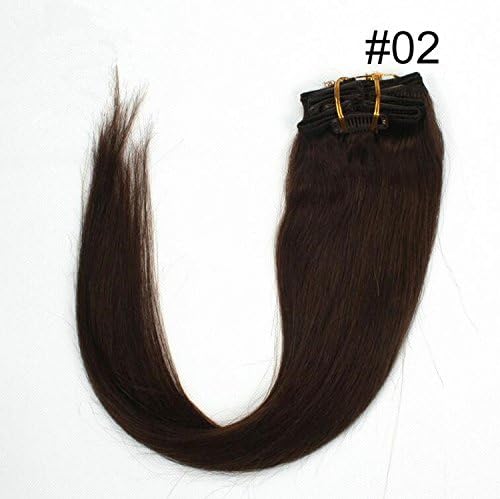 Futuretrend@7Pcs 70g 100% Real Full Head Silky Soft Remy Human Hair Clip In Extensions #2 Dark Brown