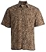Johari West Men's Button-Down Short Sleeve Shirt, Indo Bay (Brown, X-Large)