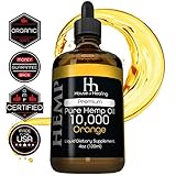 House of Healing Hemp Oil for Pain Anxiety Relief :: Hemp 10,000mg :: Hemp Seed Extract :: May Help with Inflammation, Joints, Mood, Sleep & More! :: Hemp Drops :: Rich in Omega 3,6,9 (Orange)